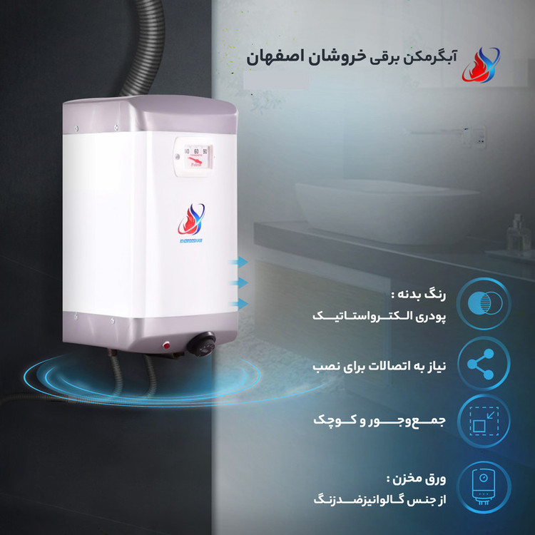 آبگرمکن برقی دیواری 15 لیتری خروشان مدل IBP15-3